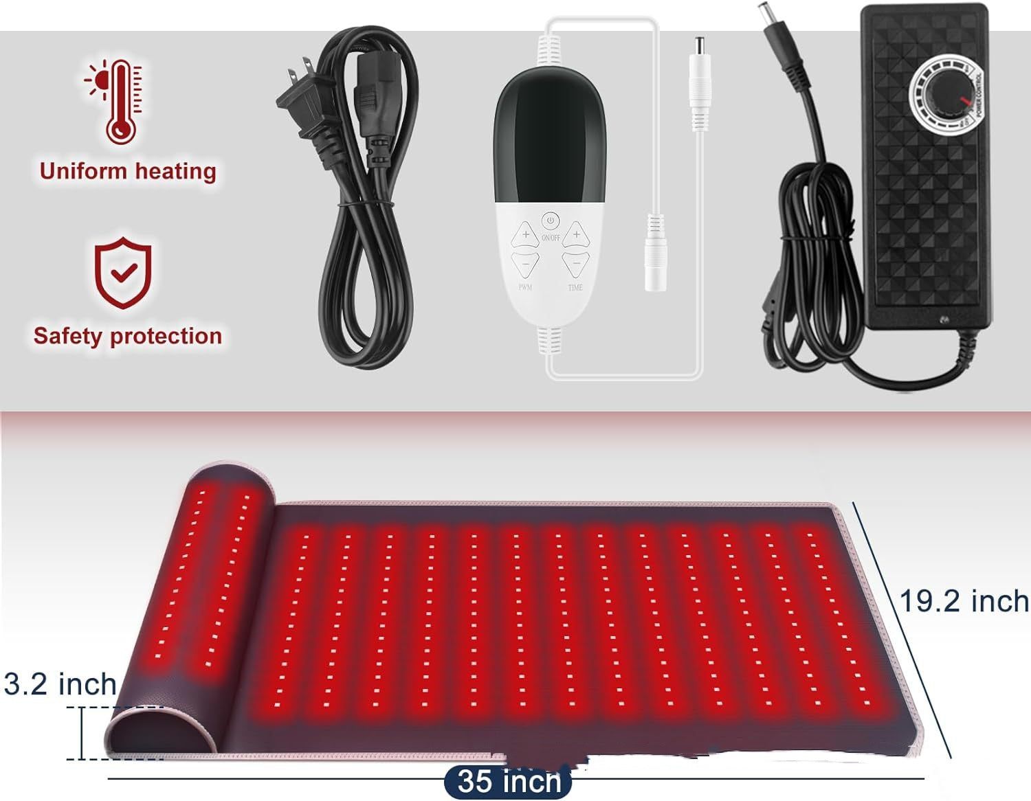 Multi-functional Leather Red Light Therapy Mat With Neck Support